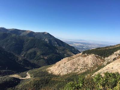 Looking down the Ogden Divide TH parking lot and North Ogden City.