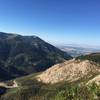 Looking down the Ogden Divide TH parking lot and North Ogden City.