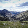 Moonlight Track singletrack sits high above Moonlight Creek and the Shotover River as it hugs the side of Ben Lemond Peak at the right