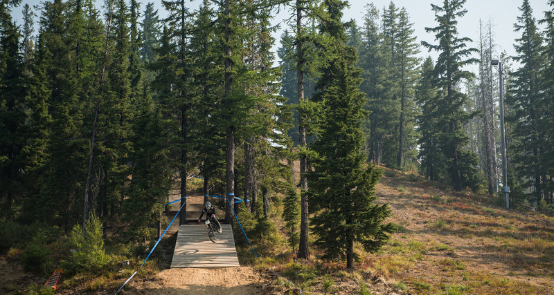 Luke Strobel sends the final drop on Hot Beans during a smoky morning.