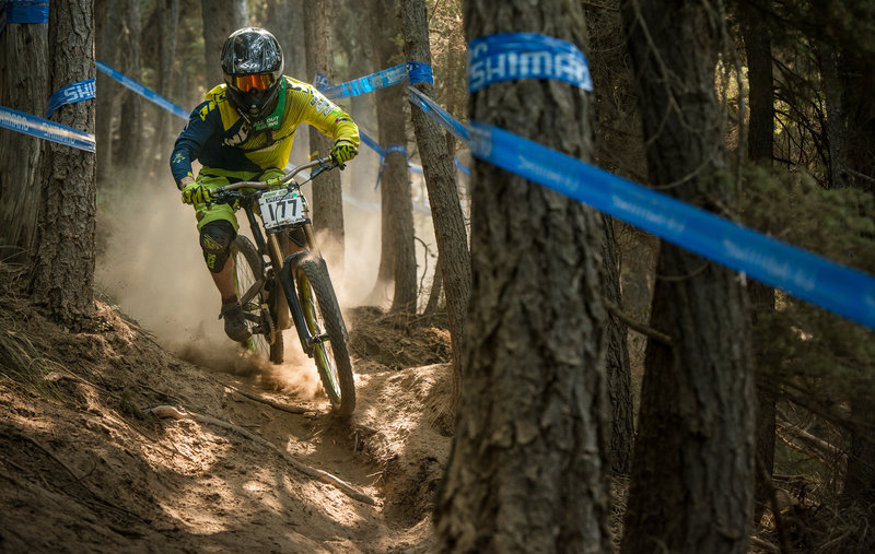 Alex Wyankos works through the dusty chute on Frankenbeans.