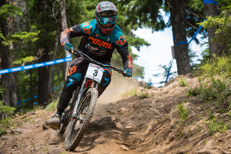 Matt Orlando speeds through a rough off-camber corner on Hot Beans.