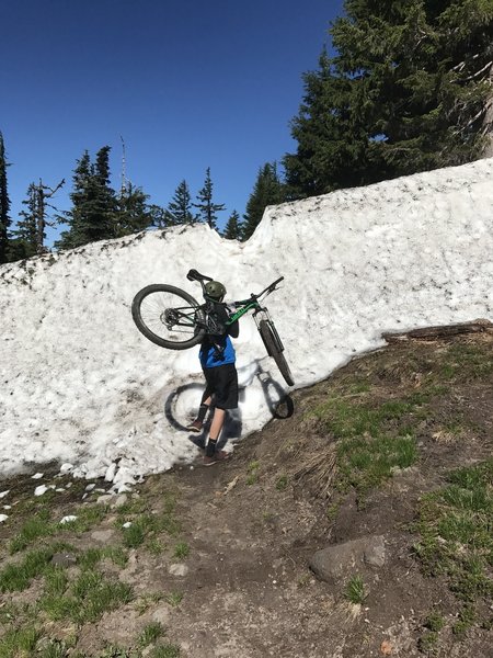Great ride but some snow at top.  This picture was most daunting the rest were more manageable.