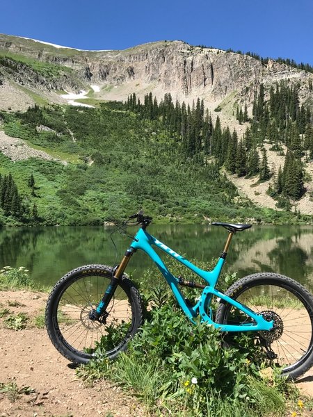 Awesome trail, just watching all the trout in the lake made the ride worth the climb.   Downhill to town is fun and fast!