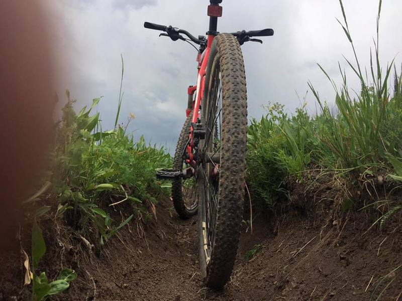 Heavily eroded singletrack can be a bit of a struggle.