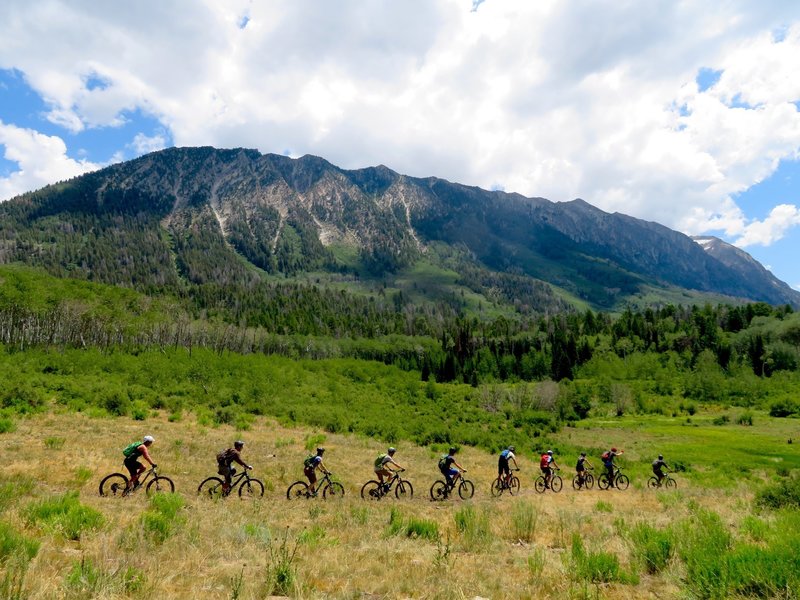 A big crew out for a big day, with the Raggeds off to the left for most of the ride.