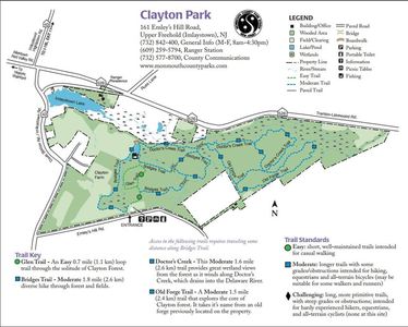 Trailhead map of Clayton Park.