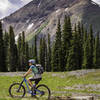 High alpine peaks surround the 401.