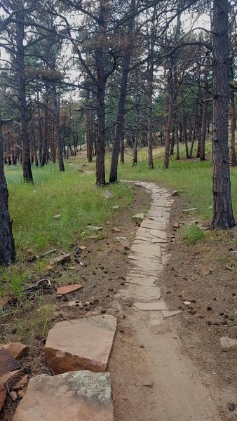 Abundant use of sandstone "pavers" makes for a solid trail.