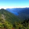 Looking down on the southwest end of Lake Crescent from a Mt Muller trail viewpoint.