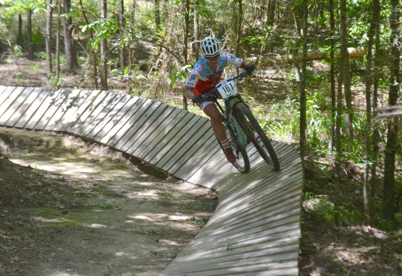 Flying around the "Fire Wall" wood berm.