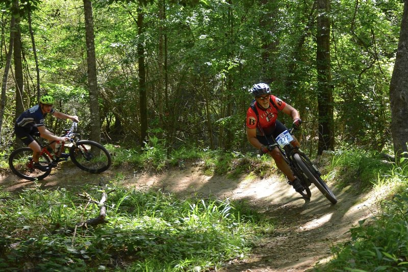 Big dirt berm just below the ridge... fast and fun.