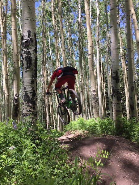 Airtime in the Aspens on Blue Ribbon.