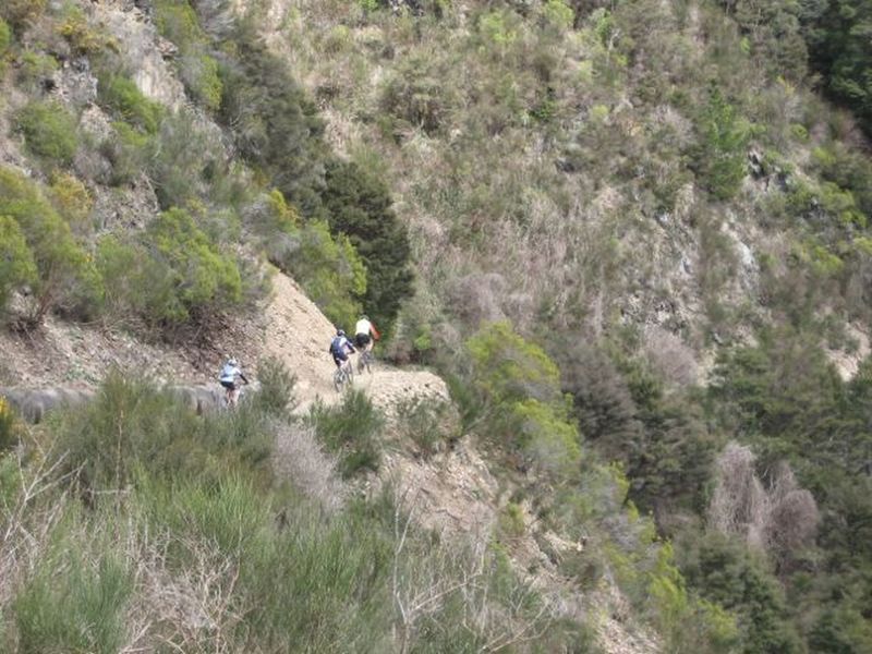 Cruising along the old pipeline section of the trail