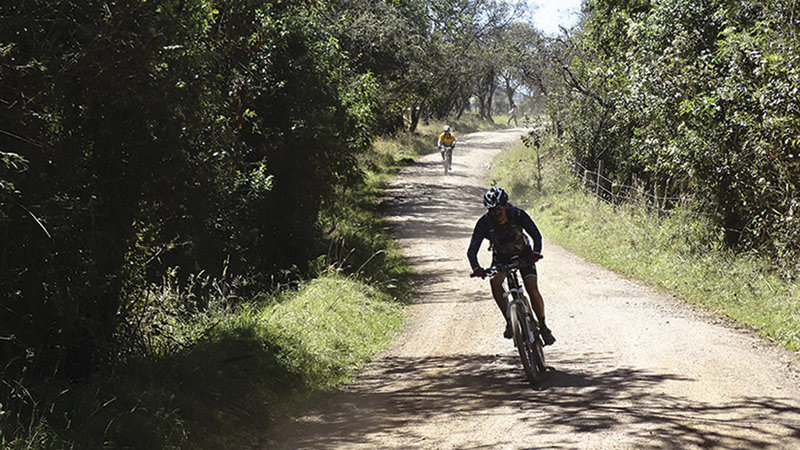 Riding down some fast roads.