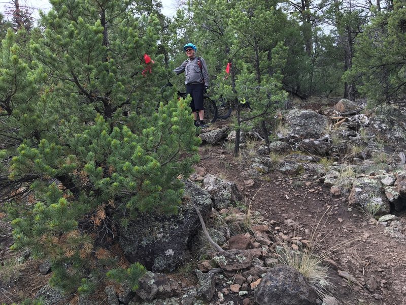 Chris is scoping out the trail.