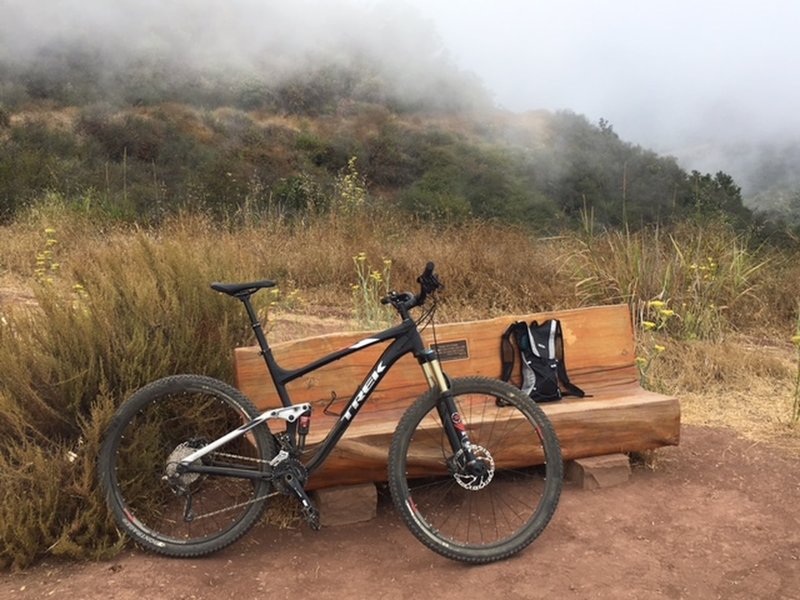 Taking a break at the second bench.