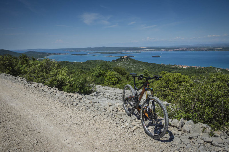 The main coast of Croatia across the Adriatic Sea from the backbone of Pašman Island