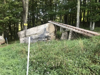 Profile of wood-to-rock drop #2 on Upper Hare Ball.
