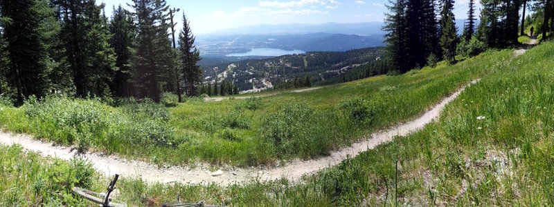 Summit Trail view looking down on Whitefish Lake.