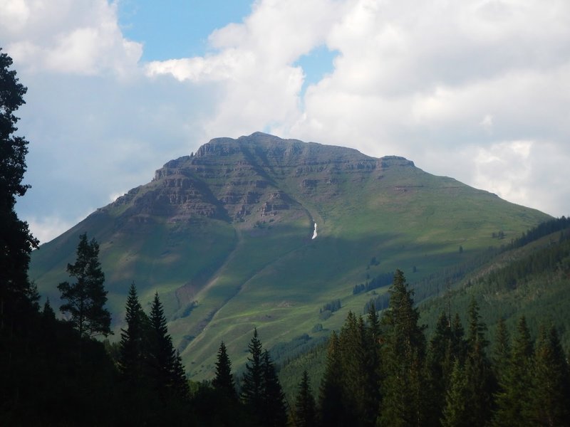 Teocali Mtn. Yes, you'll climb up to the top of the ridge/saddle on the right side of the photo.