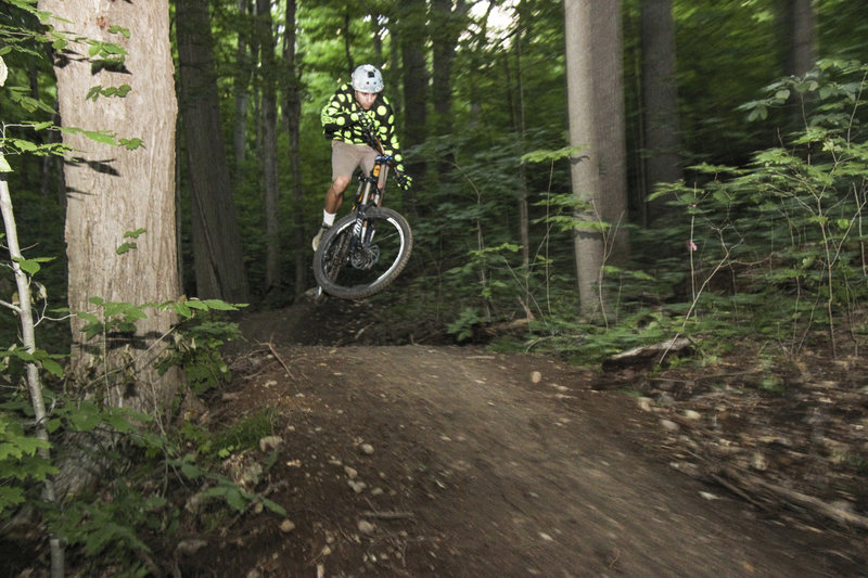 A machine-built jump on the Maple Hill Trail