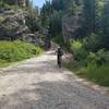 Starting the difficult climb up the Little Box Canyon Road