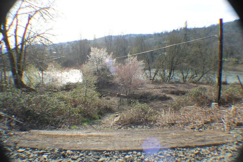 Railroad debris stairs at the end of Joesph Micelli Trail, Mill Street, Roseburg, Oregon