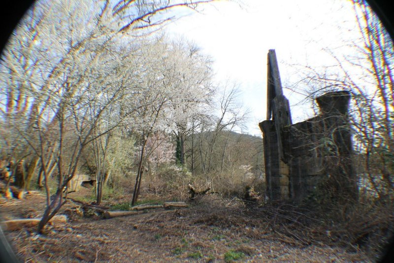 New Era Roller Mill (flour mill foundation) Alexander (Brothers) Footbridge pillars. The end of Joesph Micelli Trail, Roseburg, Oregon