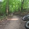 Wooded section after a switchback on the 'Advanced Loop' at Lake Rebecca Park