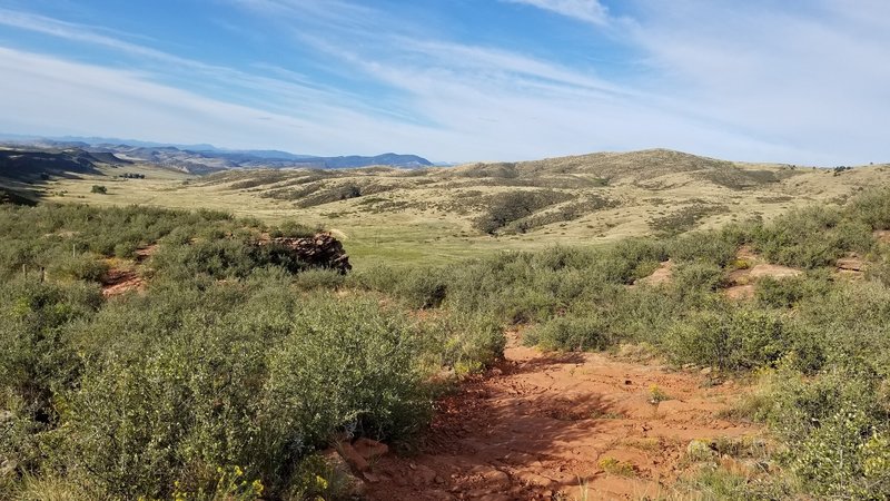 Looking southwest from trail towards Indian Summer and Devil's Backbone.