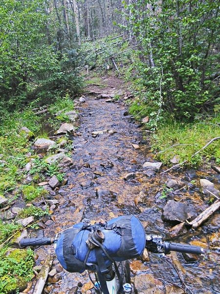 Lots of splashy crossings in the lower valley