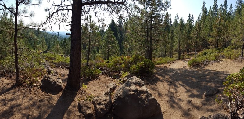 Awesome trail conditions and some views on Tyler's Traverse Downhill