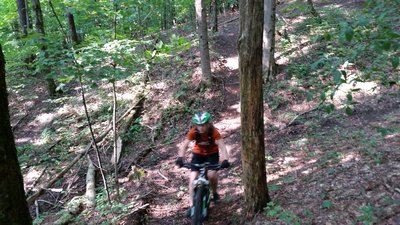 Coming down a zig-zag valley. Lots of flowy fun... so much we did it twice.