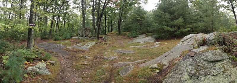 Four Corners is one of the centeral intersections. You can practice wheely drops on the boulders to the right.