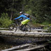 Crossing Middle Fork of the Swan River in style.