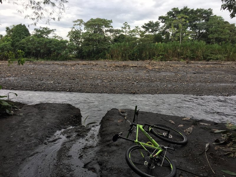 Creek crossing. Big stream due to heavy recent rains.