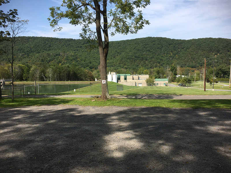 Visitor parking lot at the water authority.