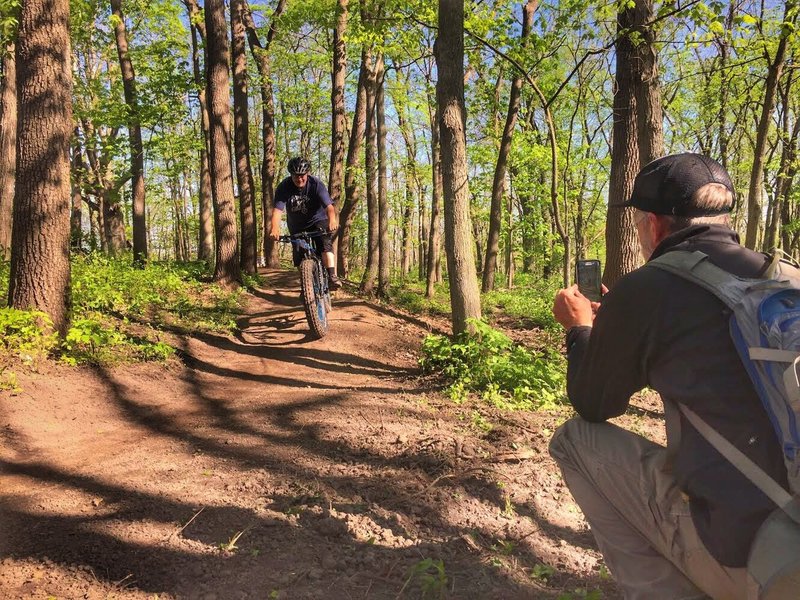 LAMBA Board Member Eric F. being snapped by Trail Builder Jake C.