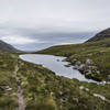 There is a small lochan in the Coire Roill Pass