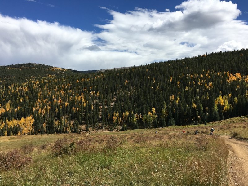 Grunting up the steep road - the descent is more than worth it.