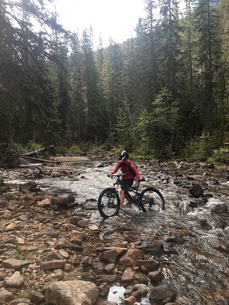 One of several creek crossings.