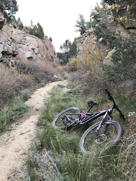 Trail goes through a few slot canyons.