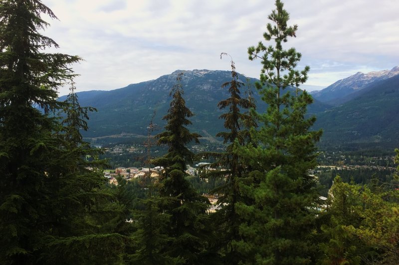 A partial view from the Blacomb Access Road is a good excuse to take a break.