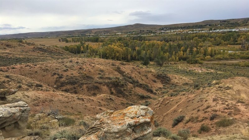 Riding along the top of Dead Goat. Chilly and Windy but easy enough ride.