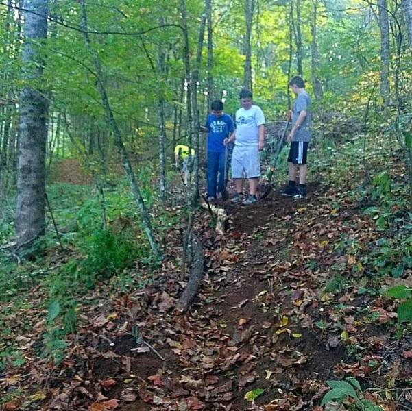 Ashe County Middle School Bike Club Trail Building Day