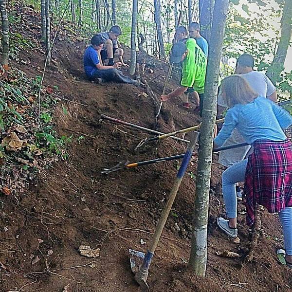 Ashe County Middle School Bike Club Trail Building Day