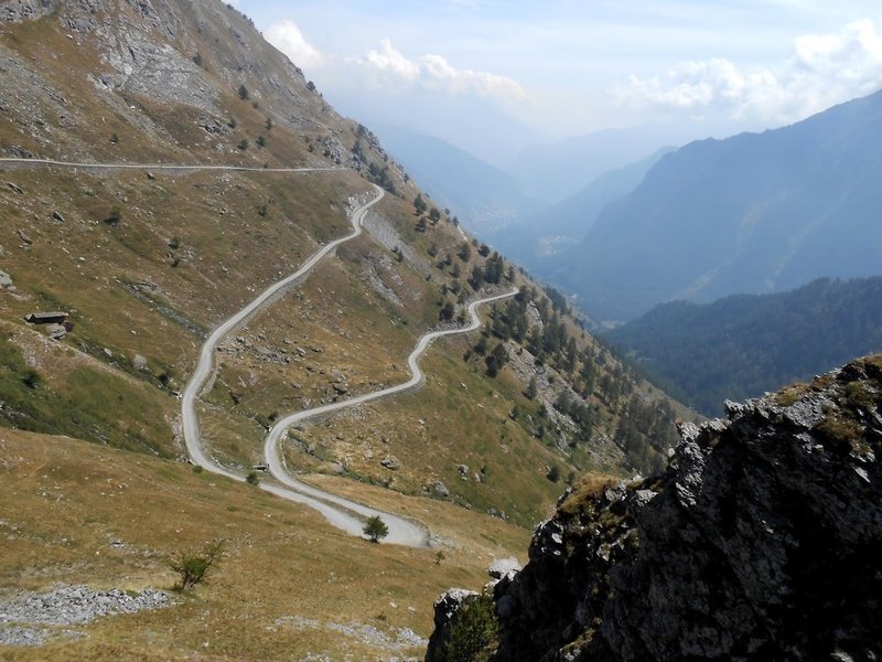 Looking down on a couple of switchbacks