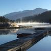 Mist on Hume Lake, (trail circles lake) 9am-ish, late September.