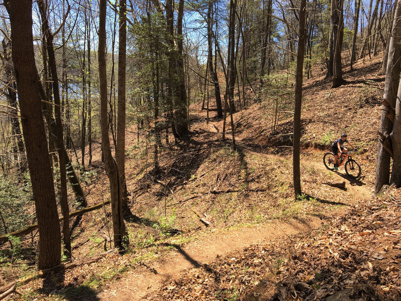 Climbing into Dark Mtn.